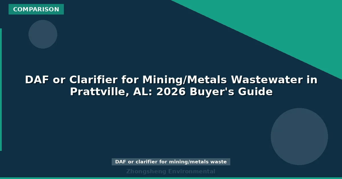 DAF or Clarifier for Mining/Metals Wastewater in Prattville, AL: 2026 Buyer's Guide