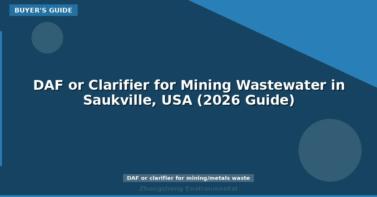 DAF or Clarifier for Mining Wastewater in Saukville, USA (2026 Guide)