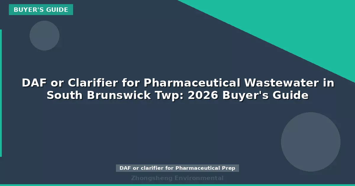 DAF or Clarifier for Pharmaceutical Wastewater in South Brunswick Twp: 2026 Buyer's Guide