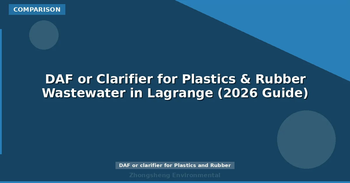 DAF or Clarifier for Plastics & Rubber Wastewater in Lagrange (2026 Guide)