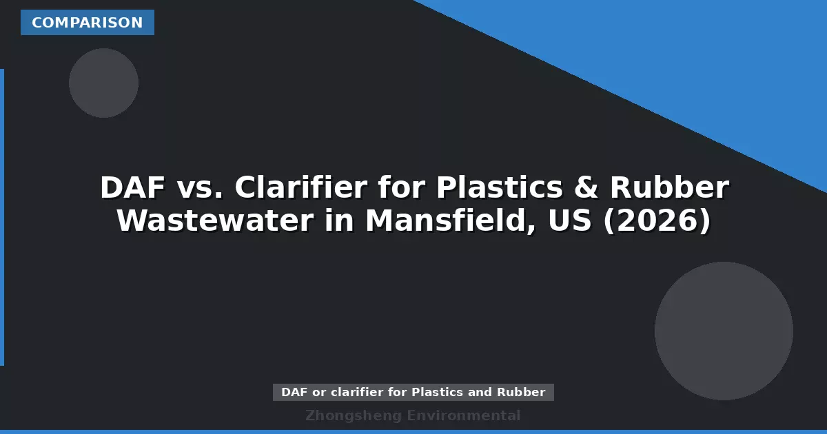 DAF vs. Clarifier for Plastics & Rubber Wastewater in Mansfield, US (2026)