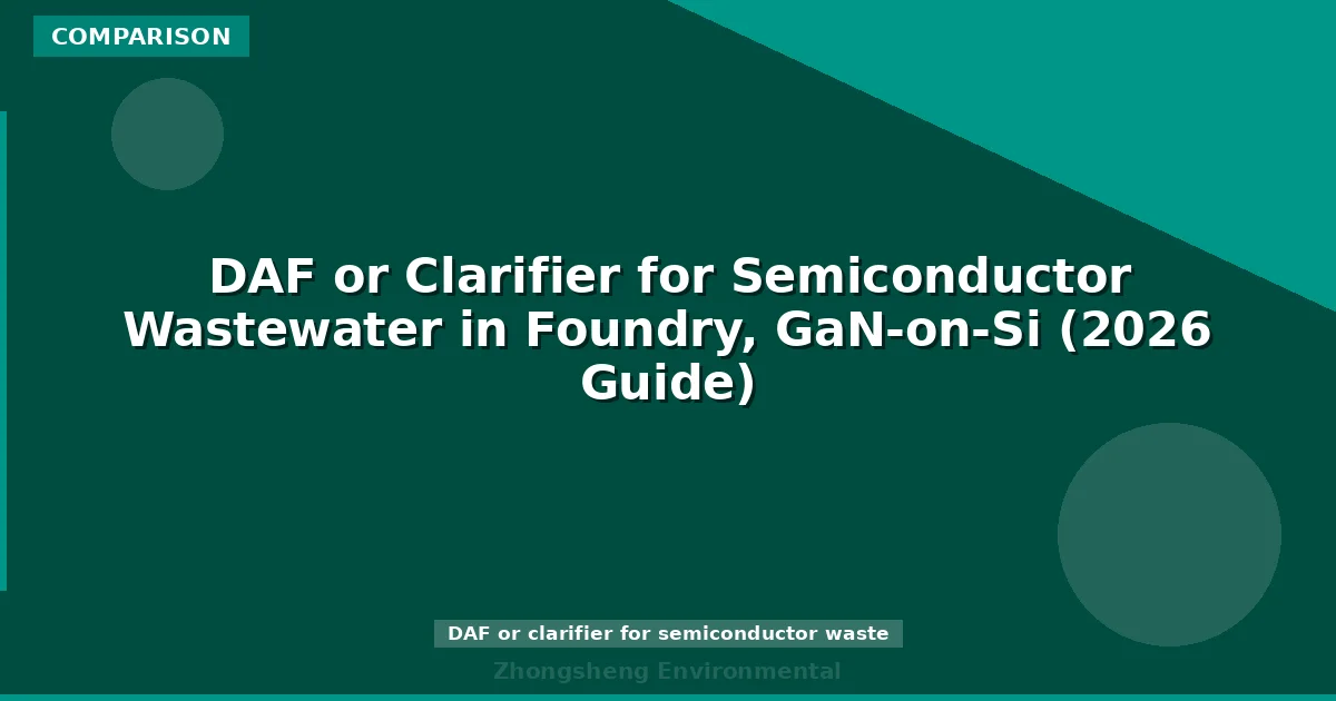 DAF or Clarifier for Semiconductor Wastewater in Foundry, GaN-on-Si (2026 Guide)