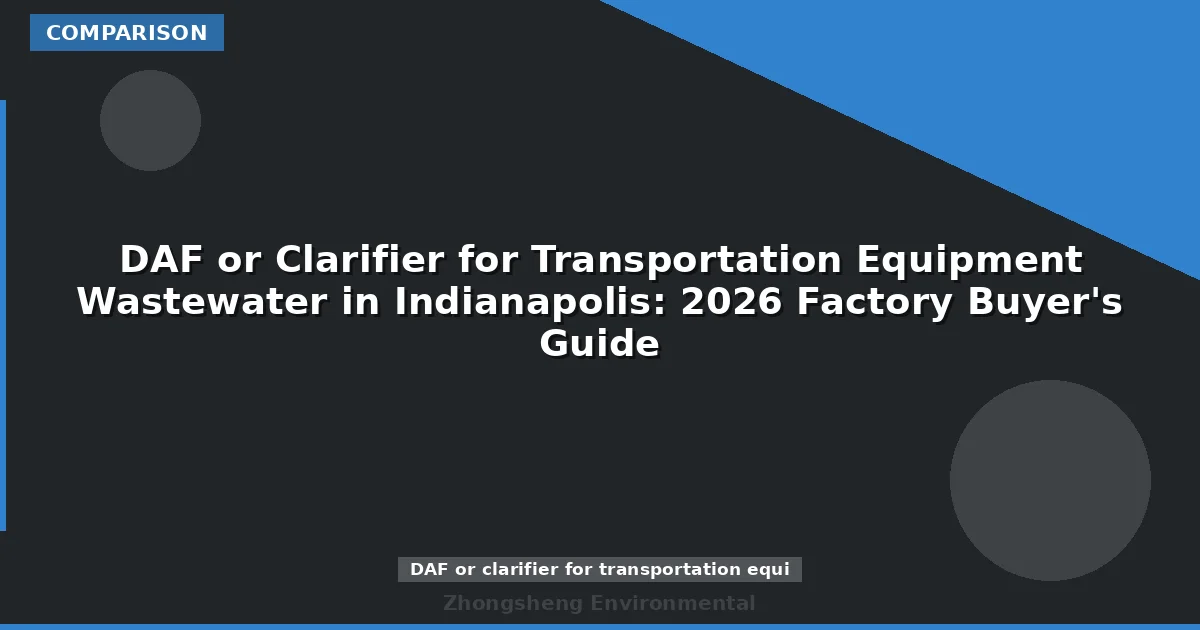 DAF or Clarifier for Transportation Equipment Wastewater in Indianapolis: 2026 Factory Buyer's Guide