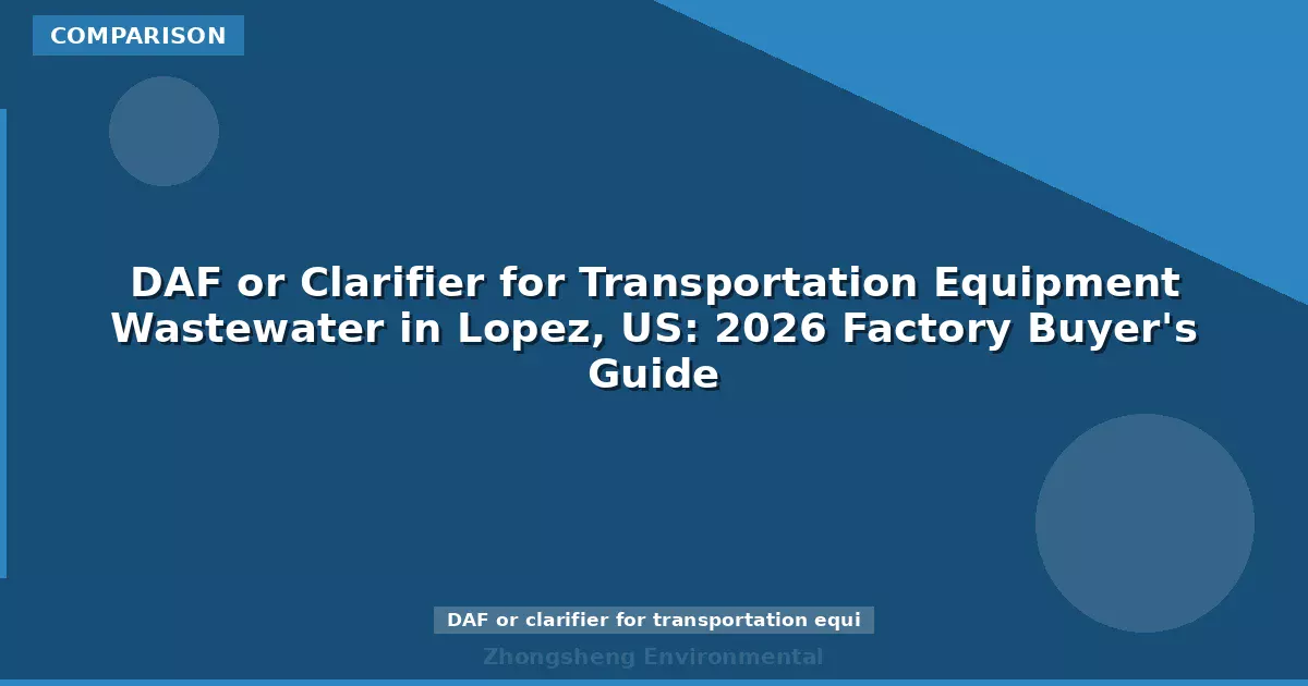 DAF or Clarifier for Transportation Equipment Wastewater in Lopez, US: 2026 Factory Buyer's Guide