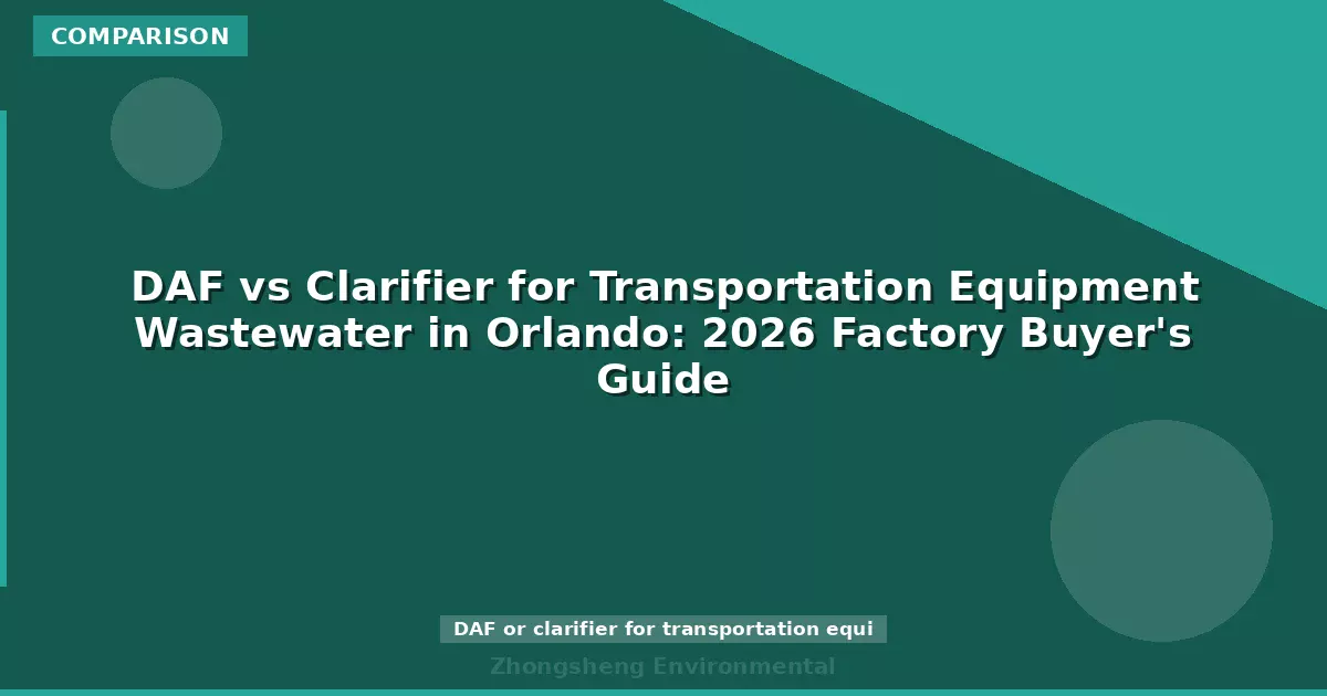 DAF vs Clarifier for Transportation Equipment Wastewater in Orlando: 2026 Factory Buyer's Guide