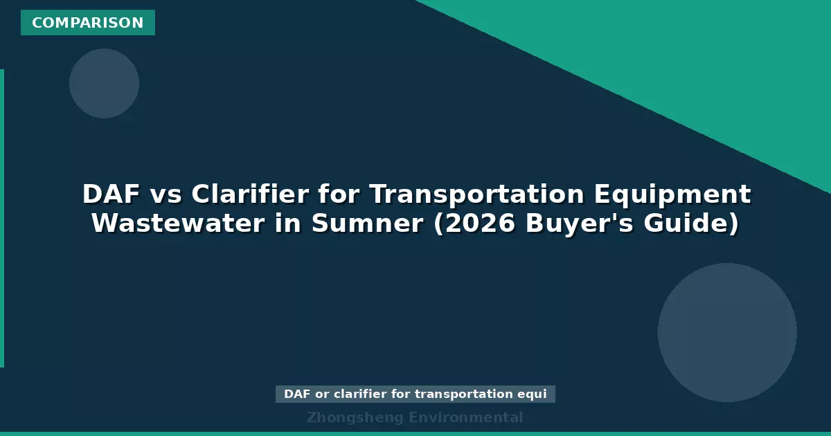 DAF vs Clarifier for Transportation Equipment Wastewater in Sumner (2026 Buyer's Guide)