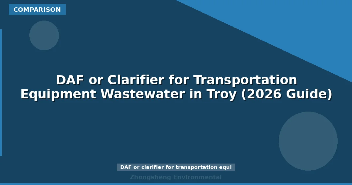 DAF or Clarifier for Transportation Equipment Wastewater in Troy (2026 Guide)