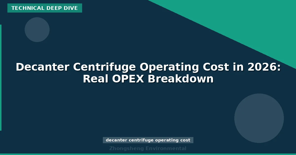 Decanter Centrifuge Operating Cost in 2026: Real OPEX Breakdown