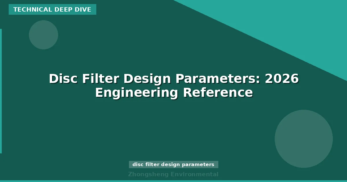 Disc Filter Design Parameters: 2026 Engineering Reference