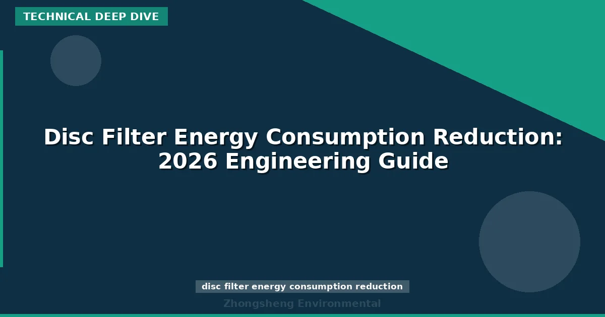 Disc Filter Energy Consumption Reduction: 2026 Engineering Guide