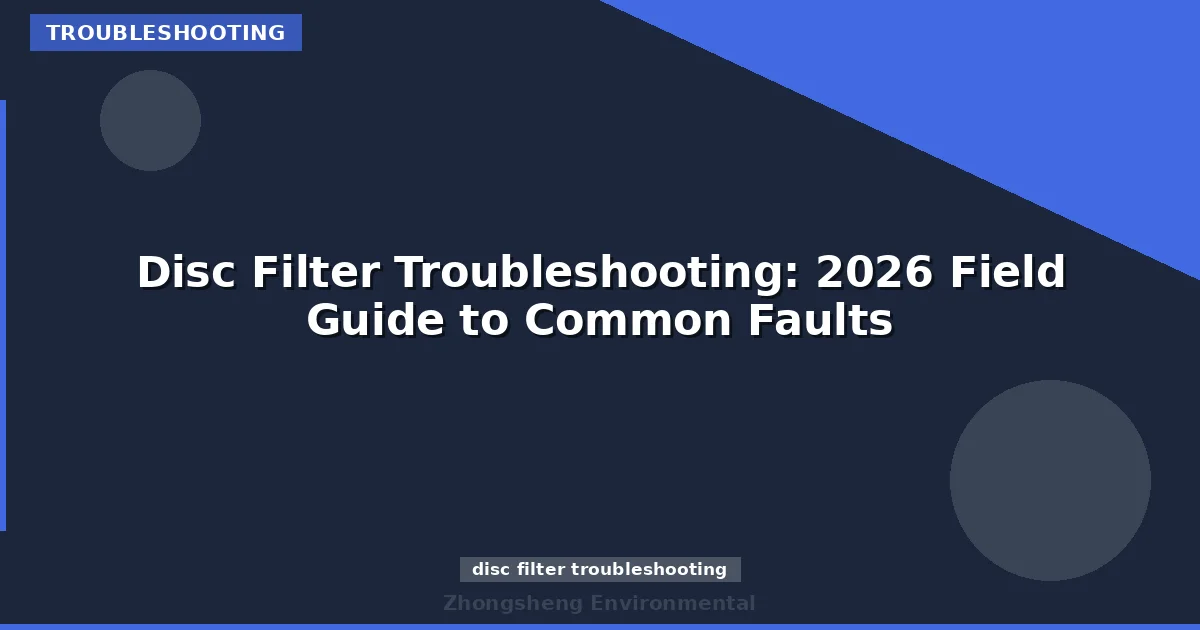 Disc Filter Troubleshooting: 2026 Field Guide to Common Faults