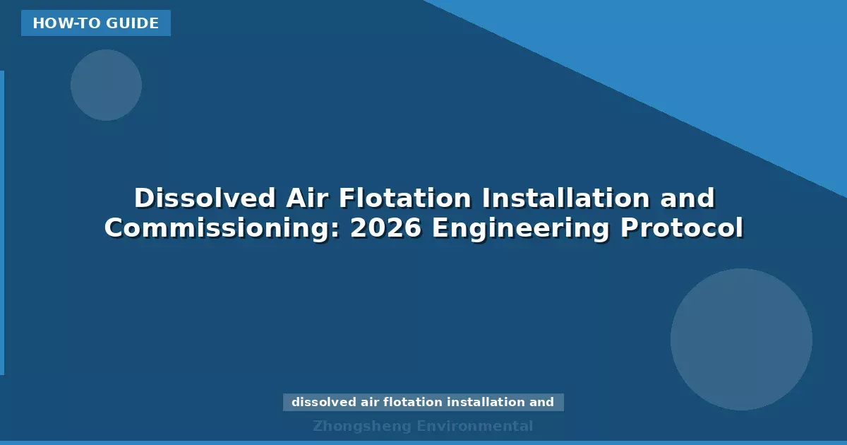 Dissolved Air Flotation Installation and Commissioning: 2026 Engineering Protocol