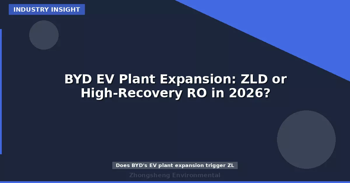 BYD EV Plant Expansion: ZLD or High-Recovery RO in 2026?