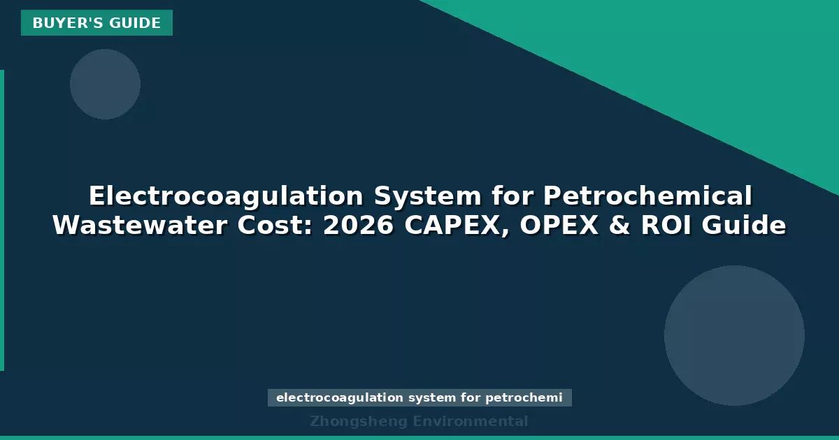 Electrocoagulation System for Petrochemical Wastewater Cost: 2026 CAPEX, OPEX & ROI Guide