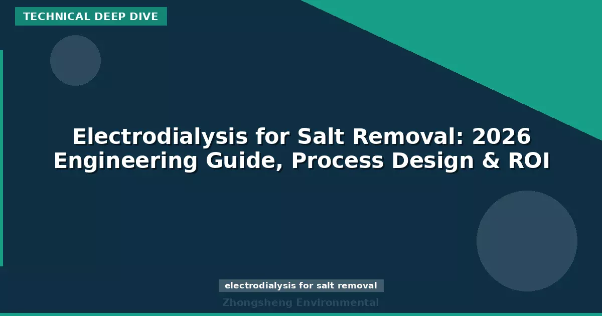 Electrodialysis for Salt Removal: 2026 Engineering Guide, Process Design & ROI