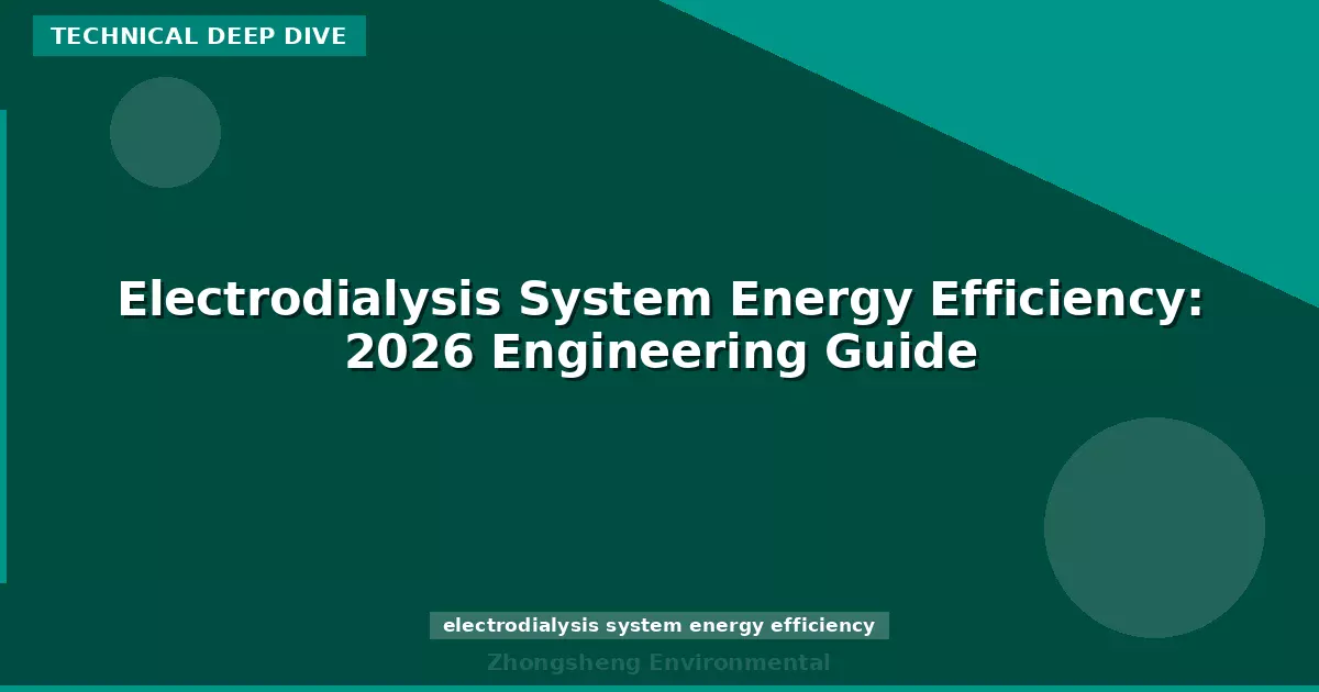 Electrodialysis System Energy Efficiency: 2026 Engineering Guide
