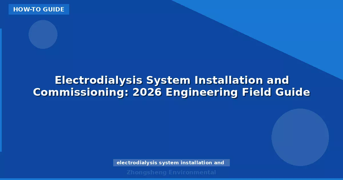 Electrodialysis System Installation and Commissioning: 2026 Engineering Field Guide