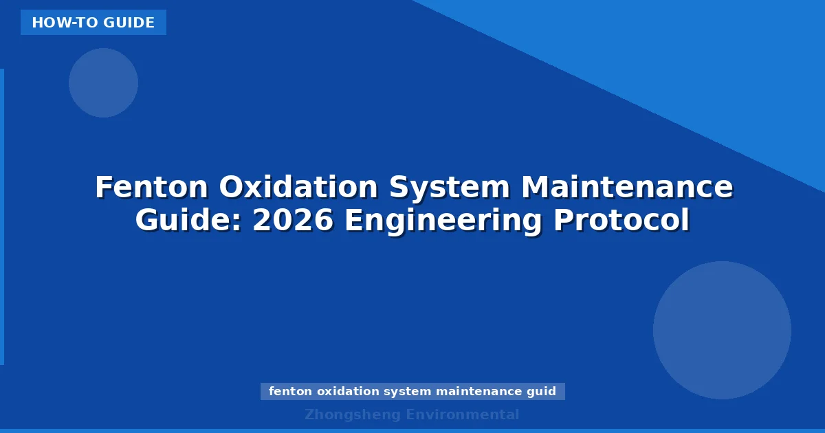 Fenton Oxidation System Maintenance Guide: 2026 Engineering Protocol