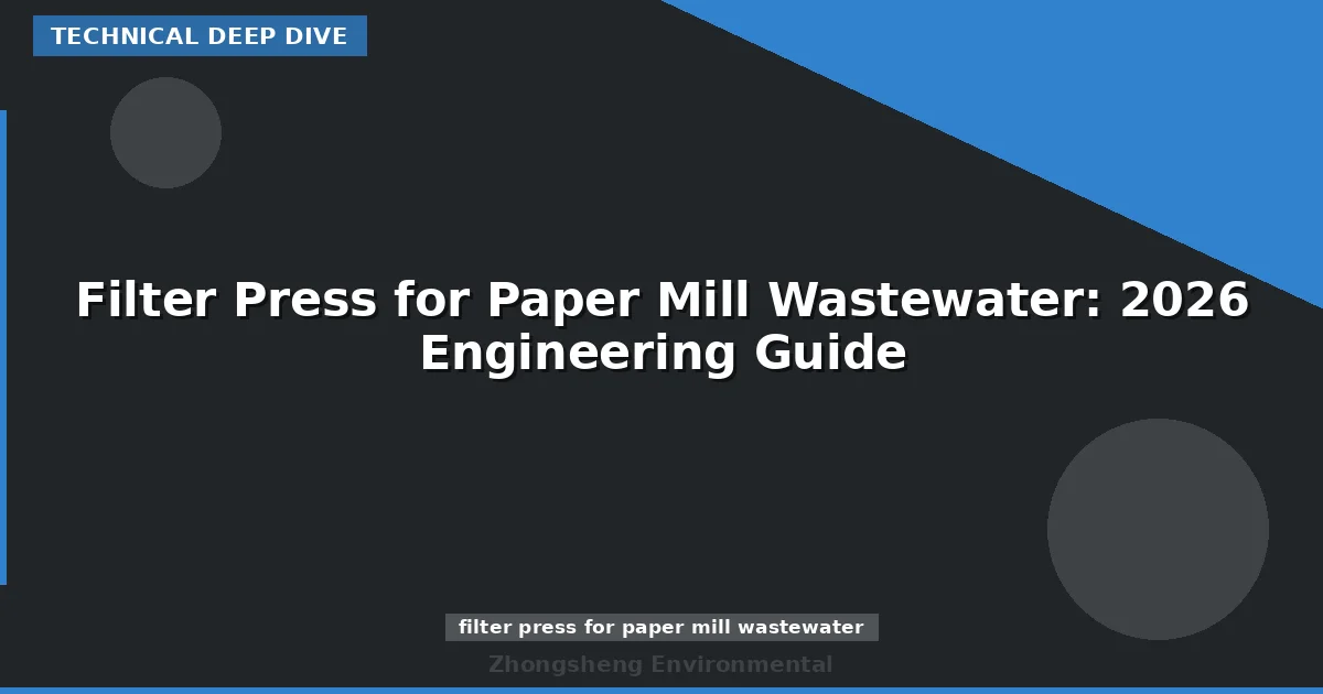 Filter Press for Paper Mill Wastewater: 2026 Engineering Guide