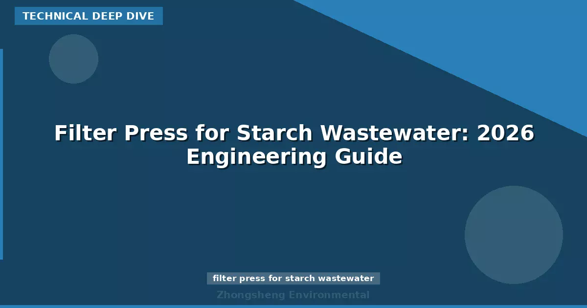 Filter Press for Starch Wastewater: 2026 Engineering Guide
