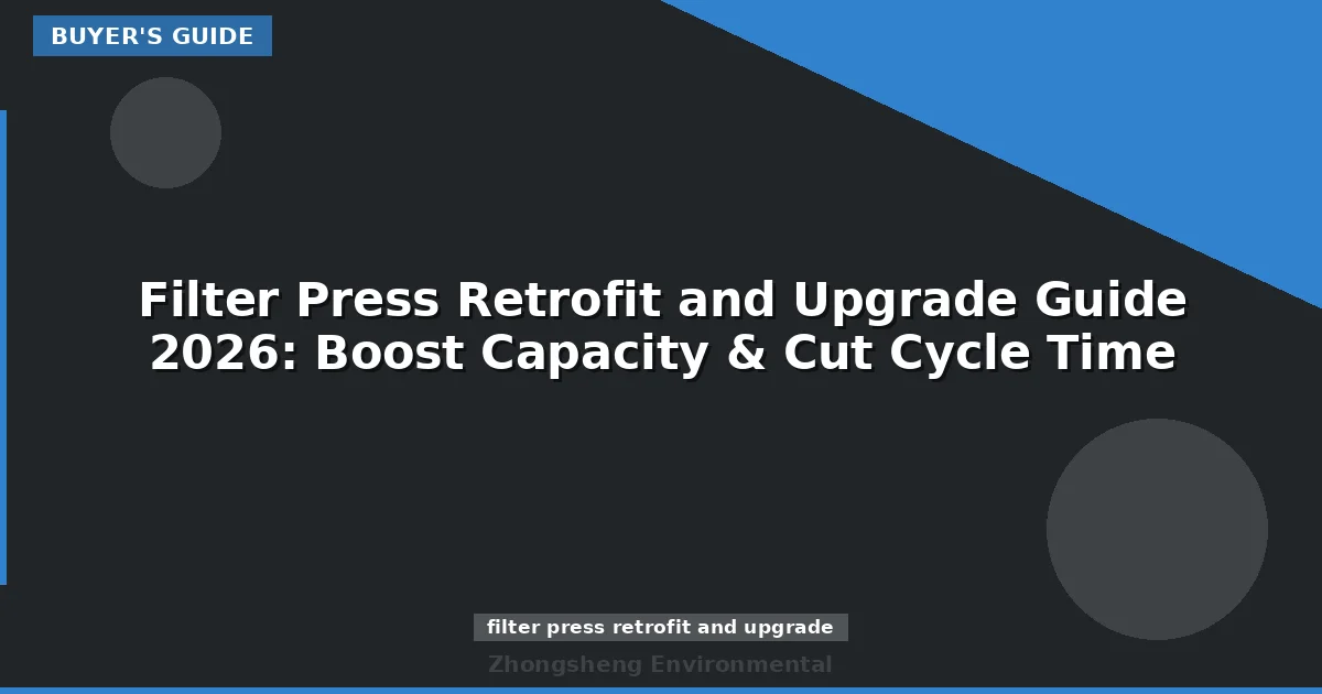Filter Press Retrofit and Upgrade Guide 2026: Boost Capacity & Cut Cycle Time