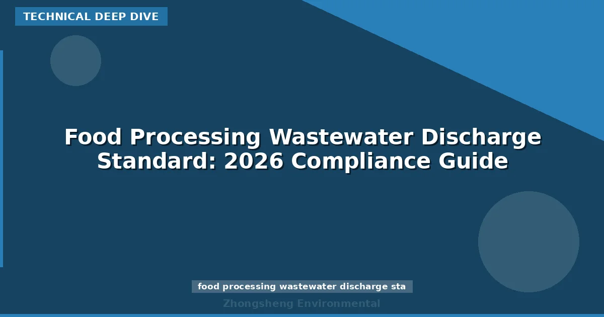 Food Processing Wastewater Discharge Standard: 2026 Compliance Guide