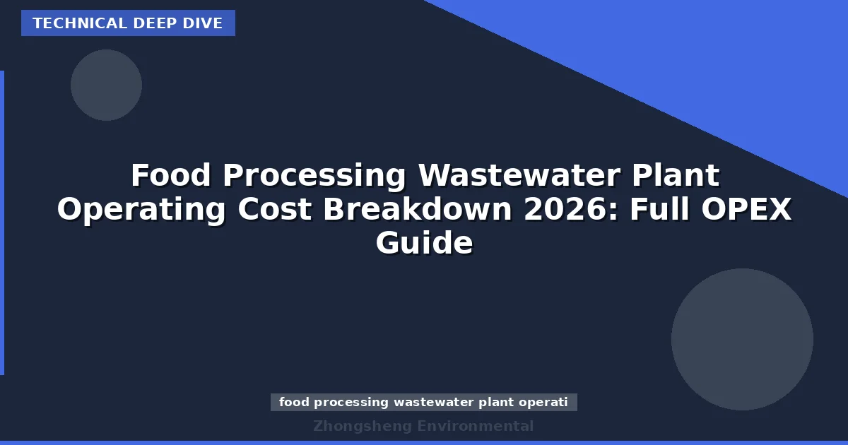 Food Processing Wastewater Plant Operating Cost Breakdown 2026: Full OPEX Guide