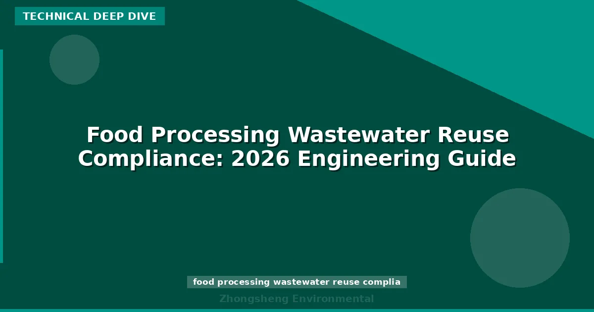 Food Processing Wastewater Reuse Compliance: 2026 Engineering Guide