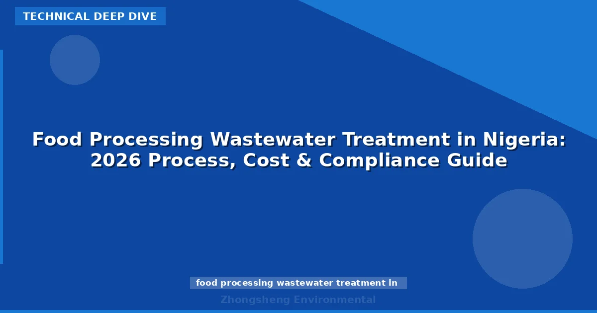 Food Processing Wastewater Treatment in Nigeria: 2026 Process, Cost & Compliance Guide