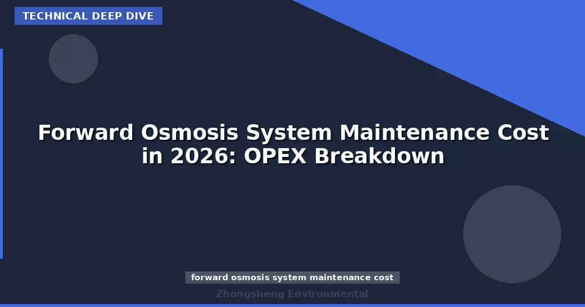 Forward Osmosis System Maintenance Cost in 2026: OPEX Breakdown