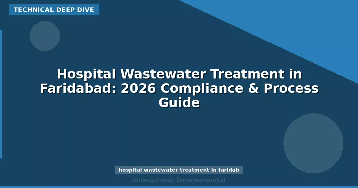 Hospital Wastewater Treatment in Faridabad: 2026 Compliance & Process Guide
