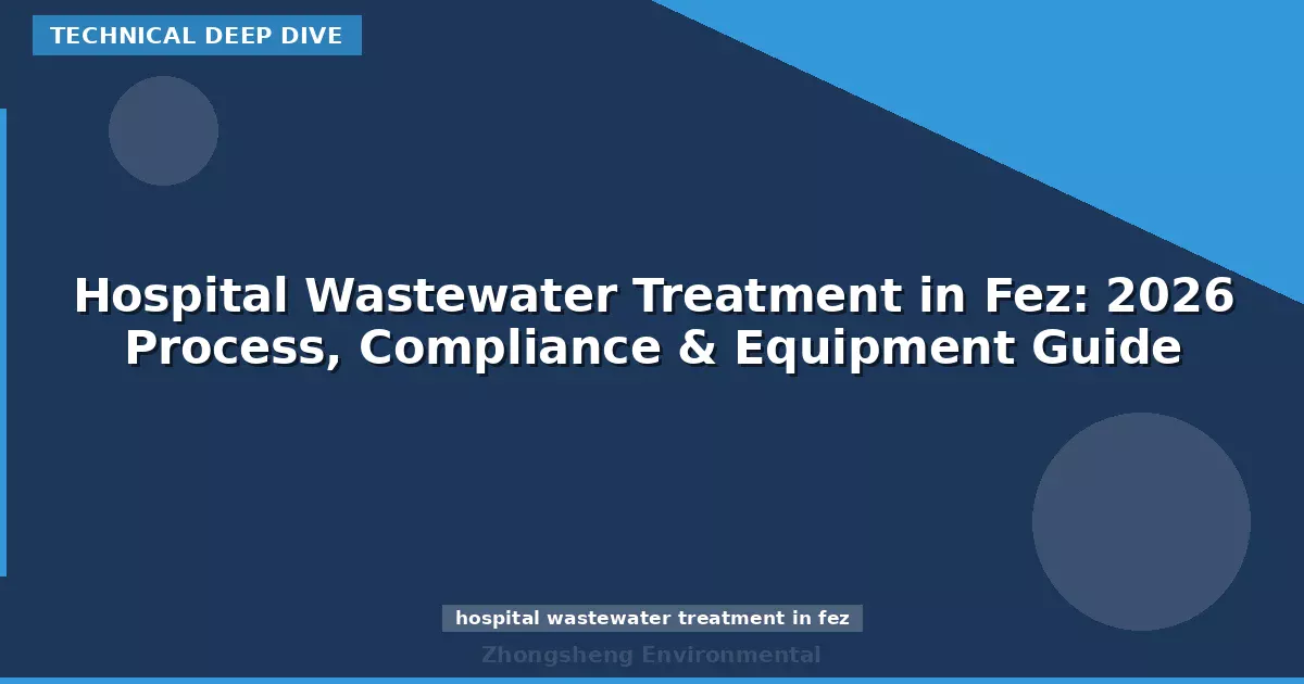 Hospital Wastewater Treatment in Fez: 2026 Process, Compliance & Equipment Guide