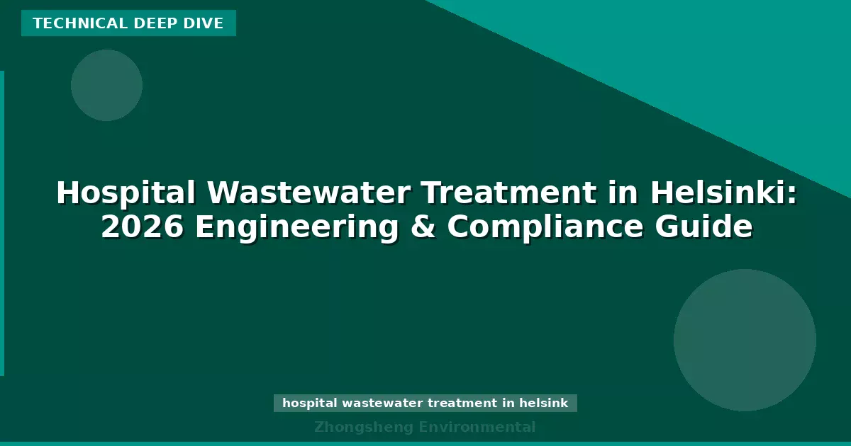 Hospital Wastewater Treatment in Helsinki: 2026 Engineering & Compliance Guide
