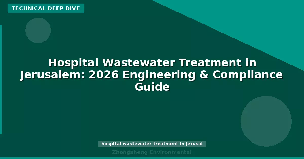 Hospital Wastewater Treatment in Jerusalem: 2026 Engineering & Compliance Guide