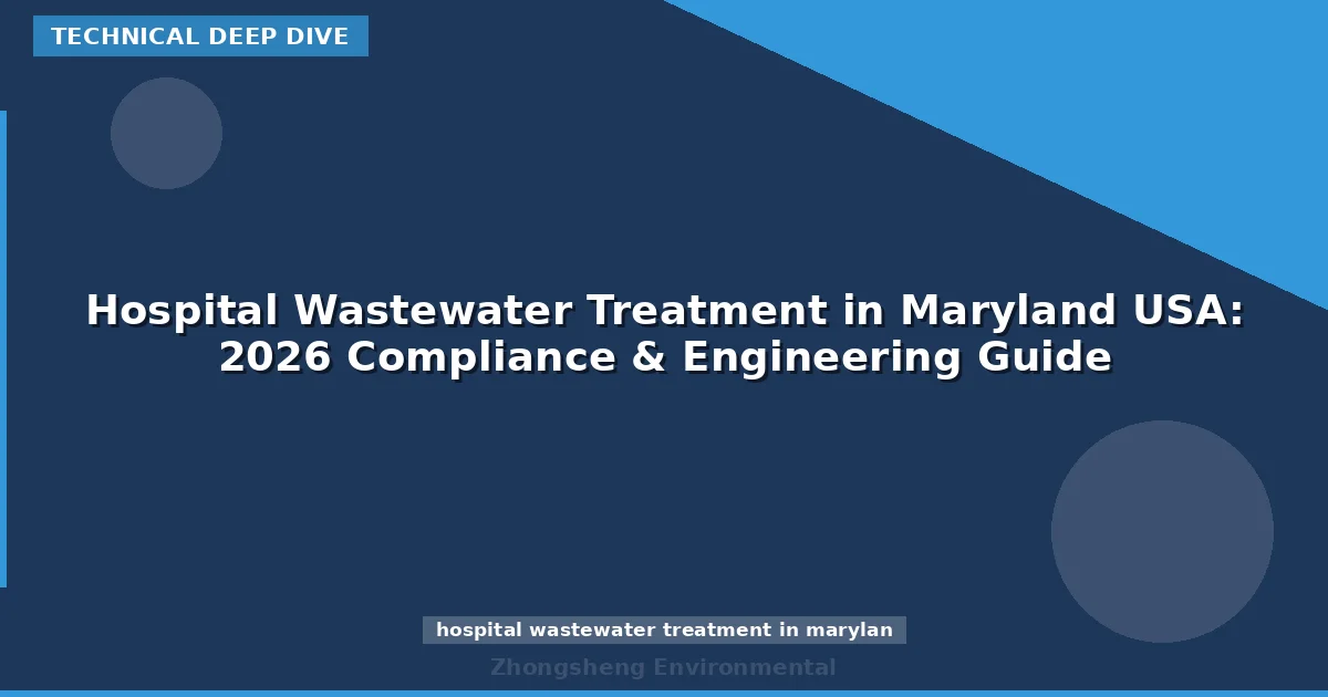 Hospital Wastewater Treatment in Maryland USA: 2026 Compliance & Engineering Guide