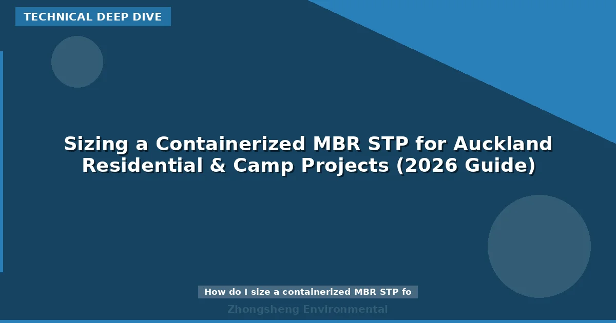 Sizing a Containerized MBR STP for Auckland Residential & Camp Projects (2026 Guide)