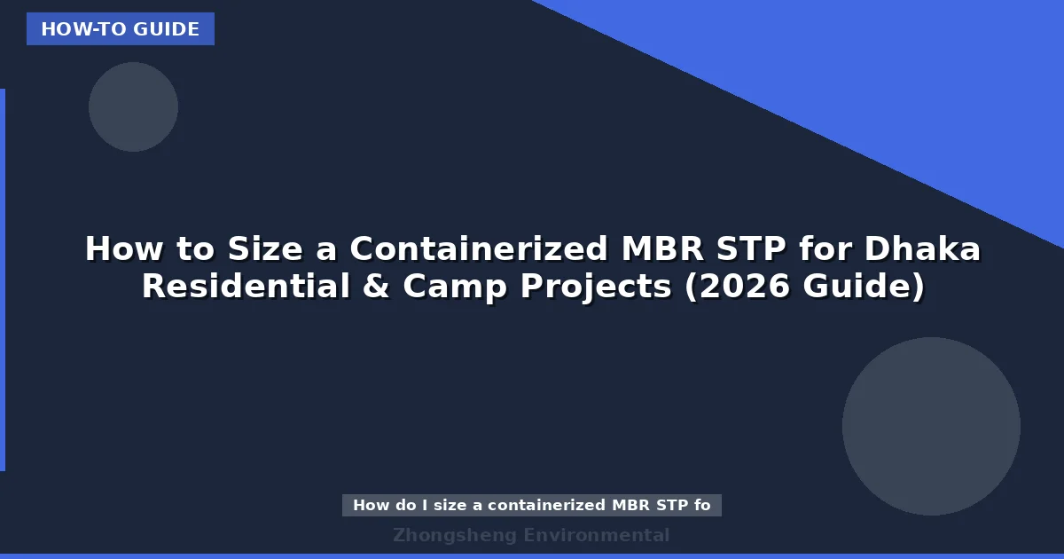How to Size a Containerized MBR STP for Dhaka Residential & Camp Projects (2026 Guide)