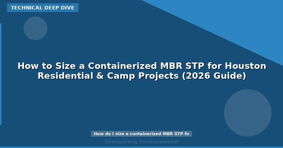 How to Size a Containerized MBR STP for Houston Residential & Camp Projects (2026 Guide)