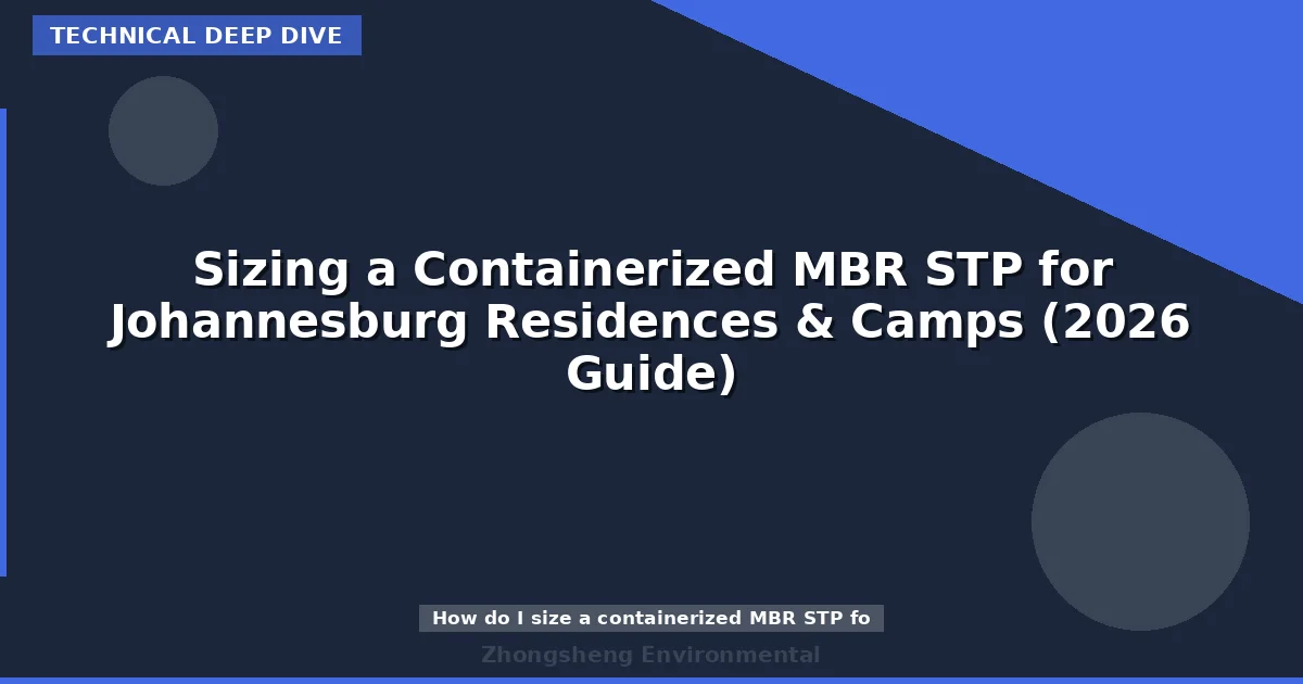 Sizing a Containerized MBR STP for Johannesburg Residences & Camps (2026 Guide)