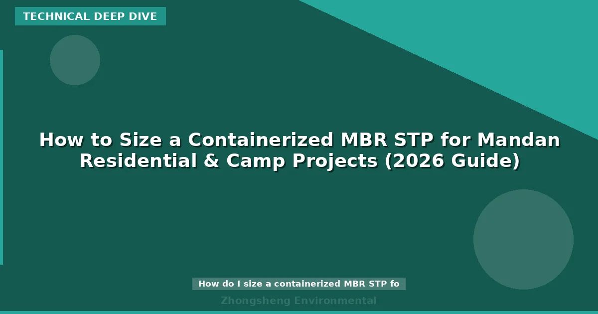 How to Size a Containerized MBR STP for Mandan Residential & Camp Projects (2026 Guide)