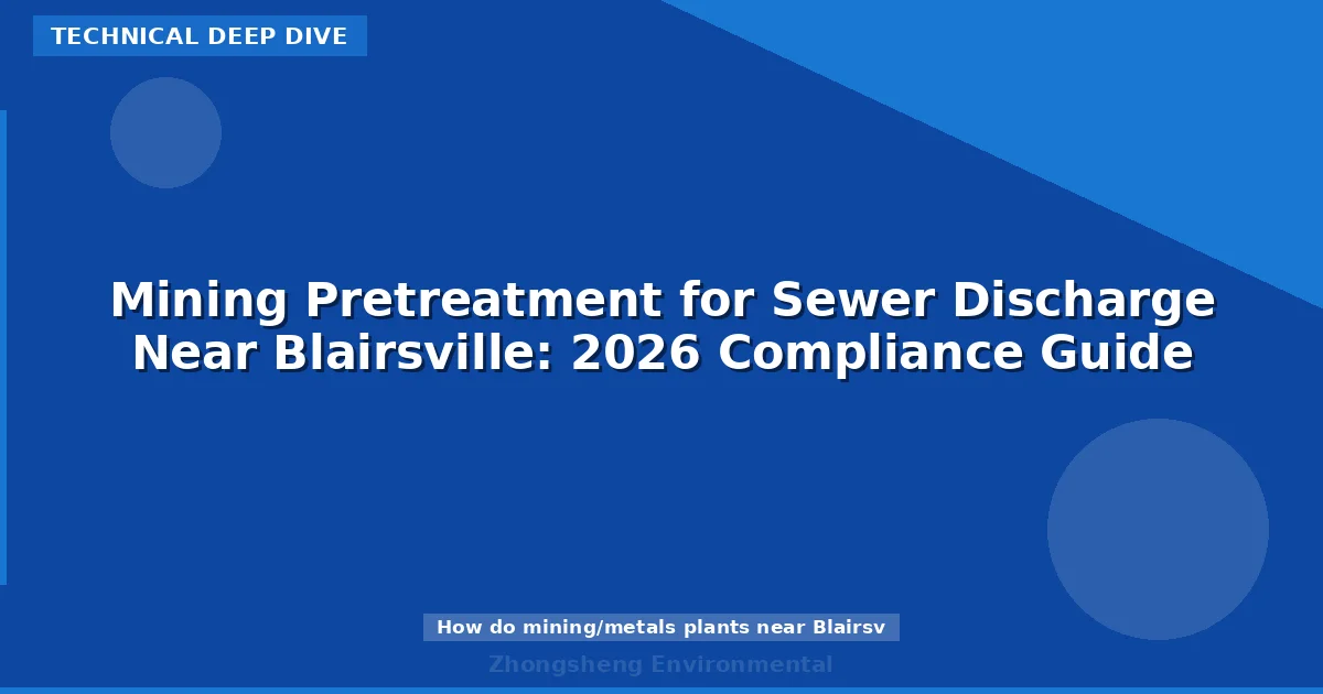 Mining Pretreatment for Sewer Discharge Near Blairsville: 2026 Compliance Guide