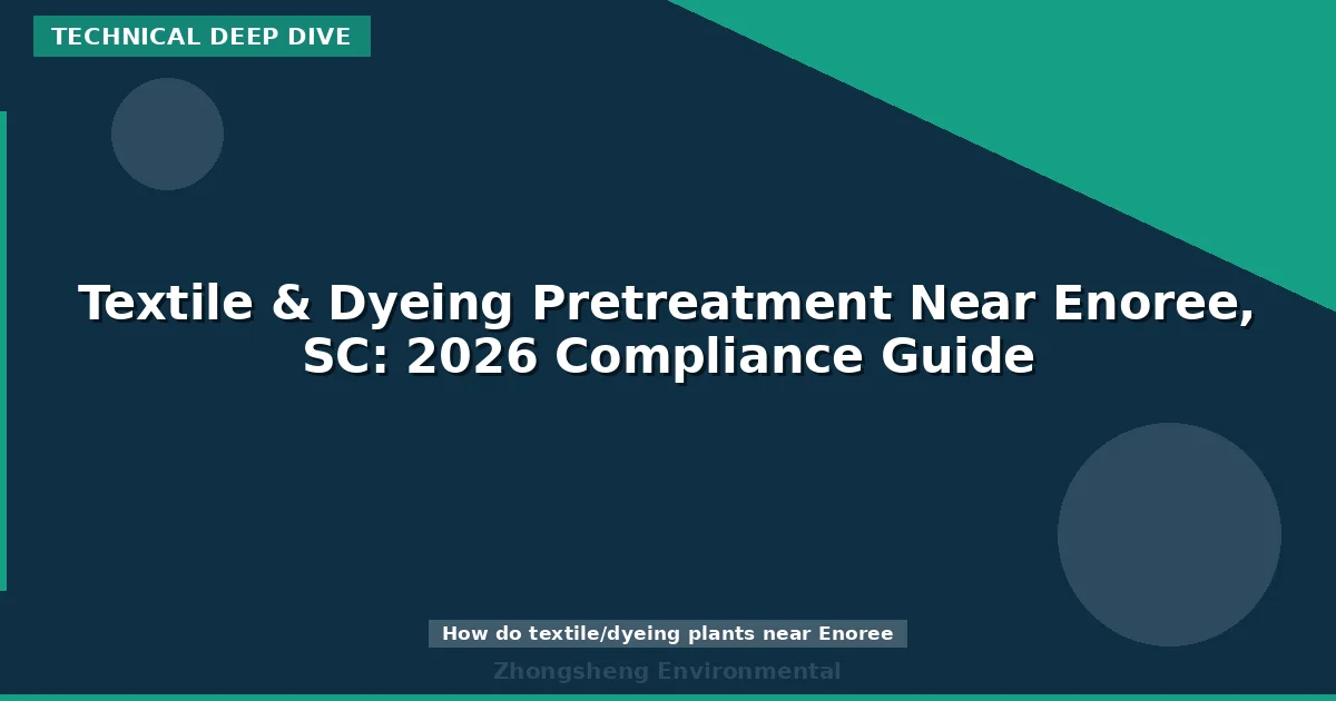 Textile & Dyeing Pretreatment Near Enoree, SC: 2026 Compliance Guide