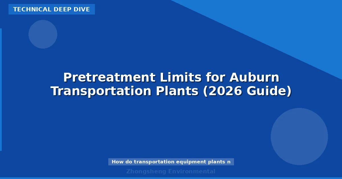 Pretreatment Limits for Auburn Transportation Plants (2026 Guide)