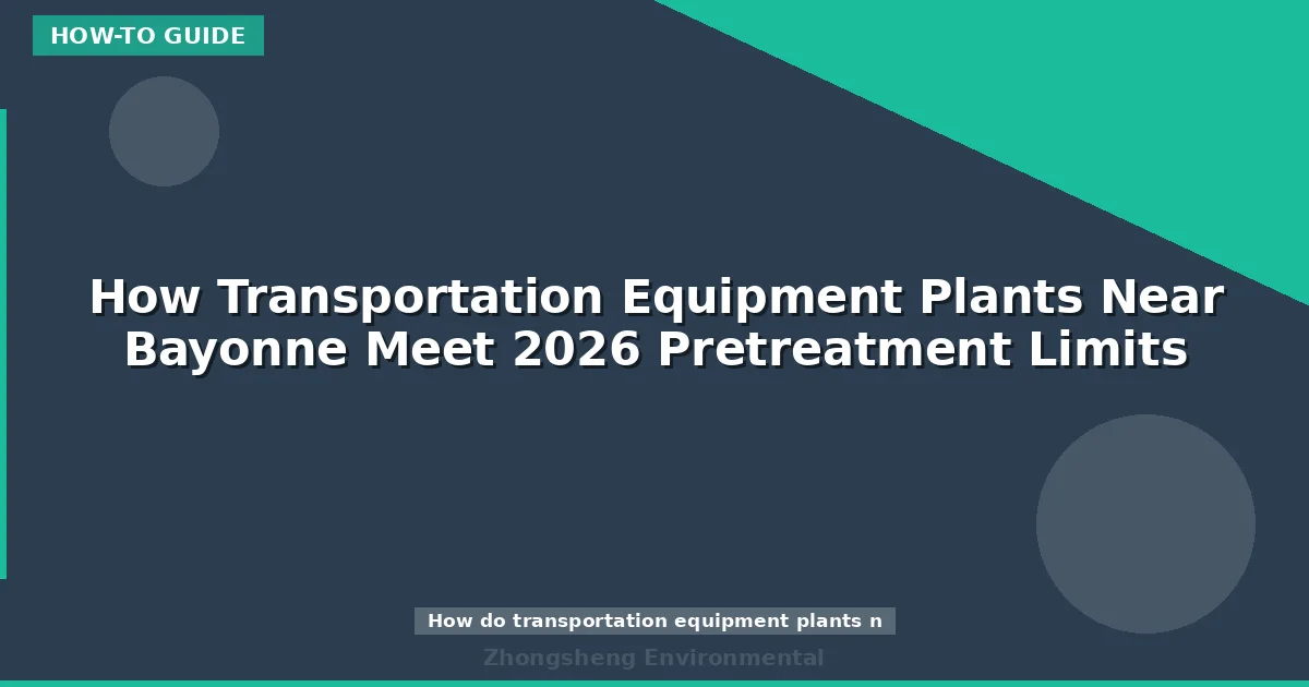How Transportation Equipment Plants Near Bayonne Meet 2026 Pretreatment Limits