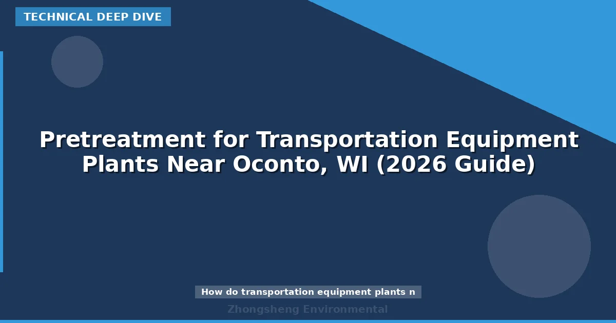 Pretreatment for Transportation Equipment Plants Near Oconto, WI (2026 Guide)