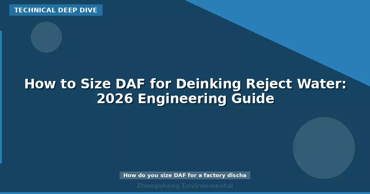 How to Size DAF for Deinking Reject Water: 2026 Engineering Guide