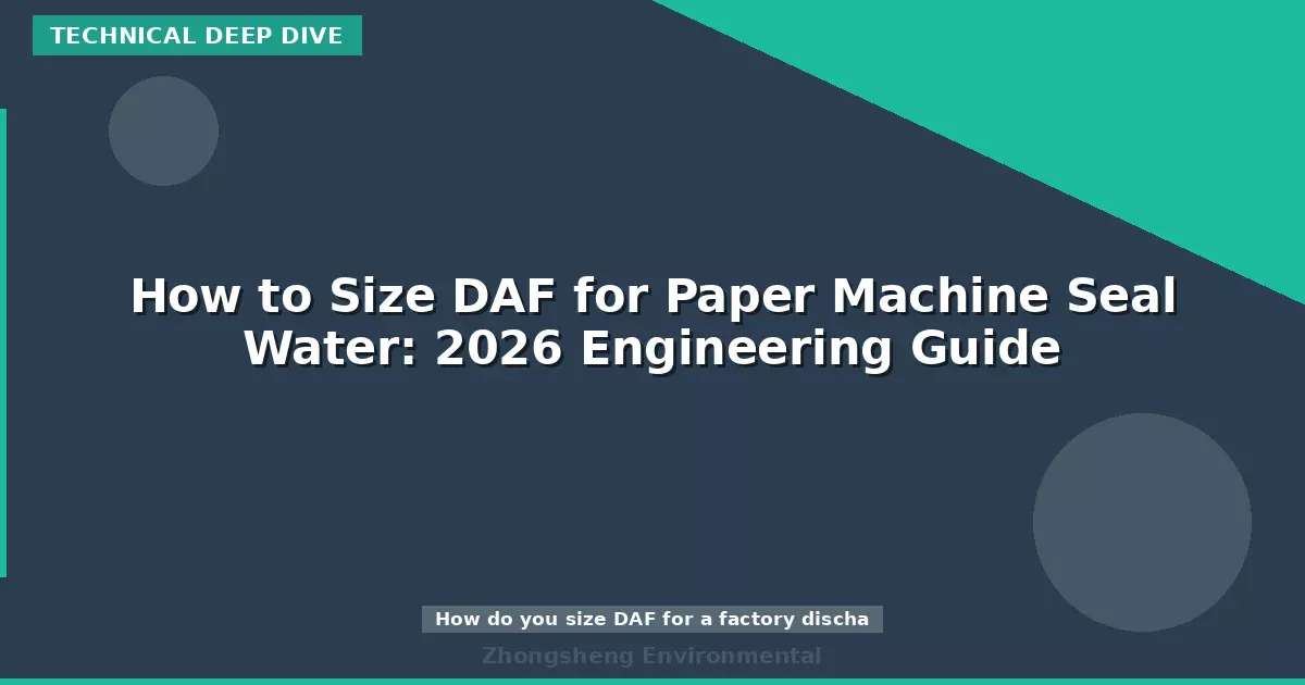 How to Size DAF for Paper Machine Seal Water: 2026 Engineering Guide