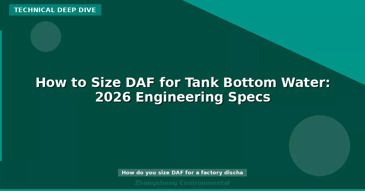 How to Size DAF for Tank Bottom Water: 2026 Engineering Specs