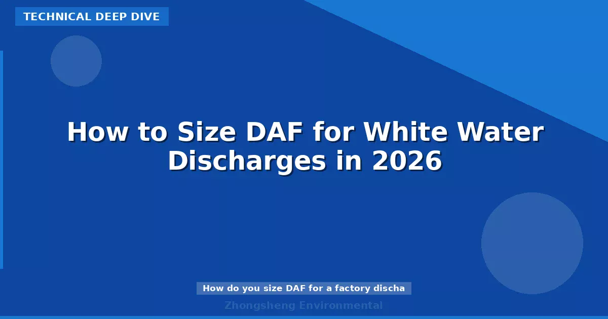 How to Size DAF for White Water Discharges in 2026