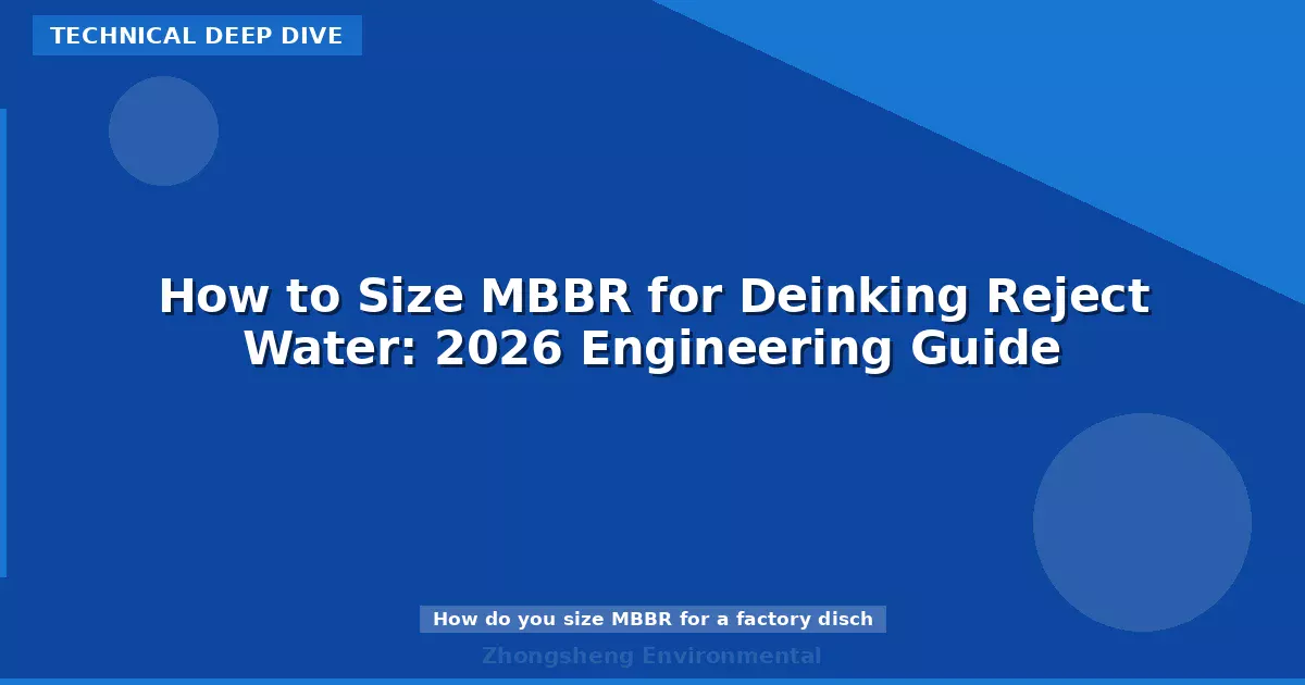 How to Size MBBR for Deinking Reject Water: 2026 Engineering Guide
